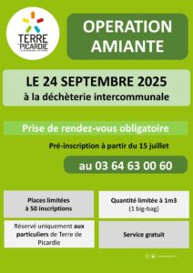 Lire la suite à propos de l’article Opération amiante le 24/09/2025 avec Terre de Picardie