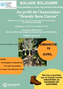 Lire la suite à propos de l’article Balade solidaire – 19/04/2026