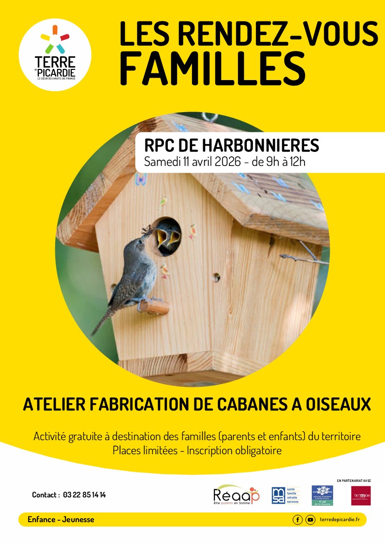 You are currently viewing Les rendez-vous en famille : fabrication d&rsquo;une cabane à oiseaux – 11/04/2026