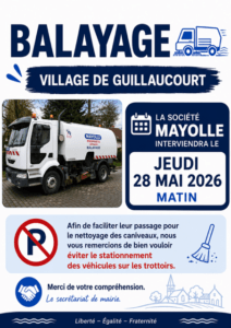 Lire la suite à propos de l’article Balayage communal : 28/05/2026