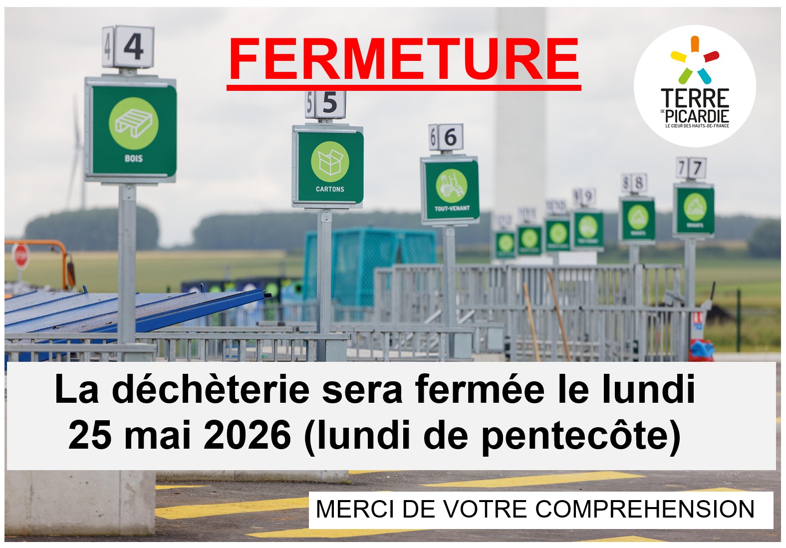 You are currently viewing Fermeture de la déchèterie le 25/05/2026