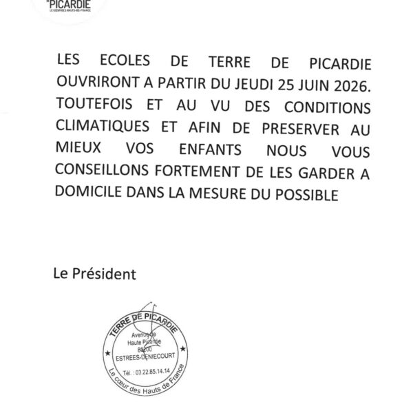 Ré-ouverture des écoles