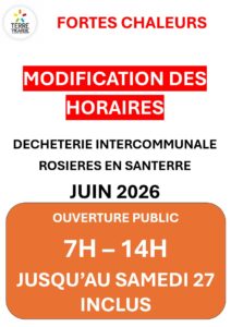 Lire la suite à propos de l’article Modification des horaires de la déchèterie jusqu&rsquo;au 27/07/2026