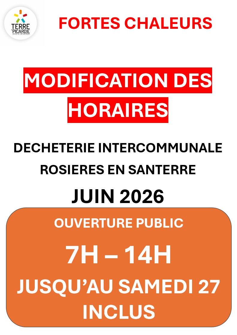 You are currently viewing Modification des horaires de la déchèterie jusqu&rsquo;au 27/07/2026