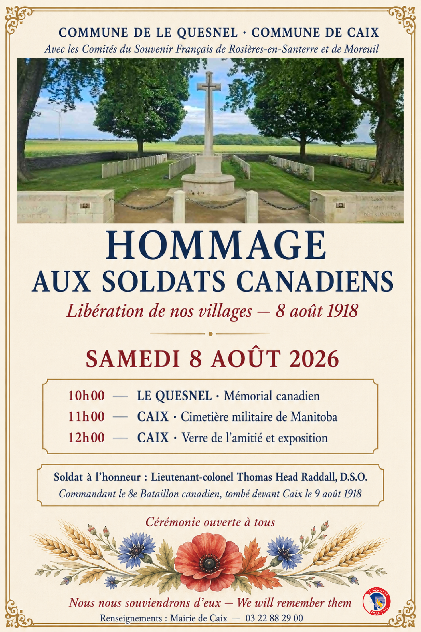 Hommage aux soldats canadiens – 08/08/2026